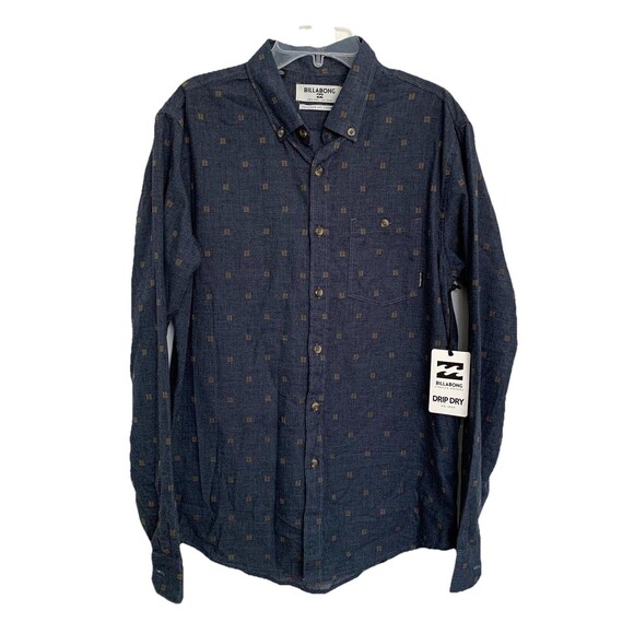Billabong Other - NWT Billabong Men's All Day Jacquard Long Sleeve Shirt Drip Dry No Iron Size S